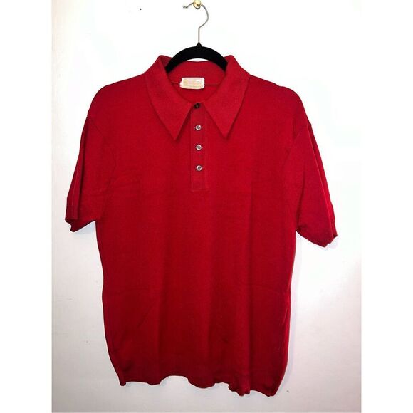 Sears Other - Vintage SEARS Polo Shirt-Red S/S KINGS ROAD Shop Mens Large EUC